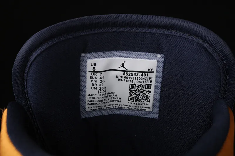 All categories Air Jordan Jordan series basketball shoes Air Jordan 1 Mid Air Jordan 1 Mid AJ1 Joe 1 blue gold silk basketball shoes 852542-401